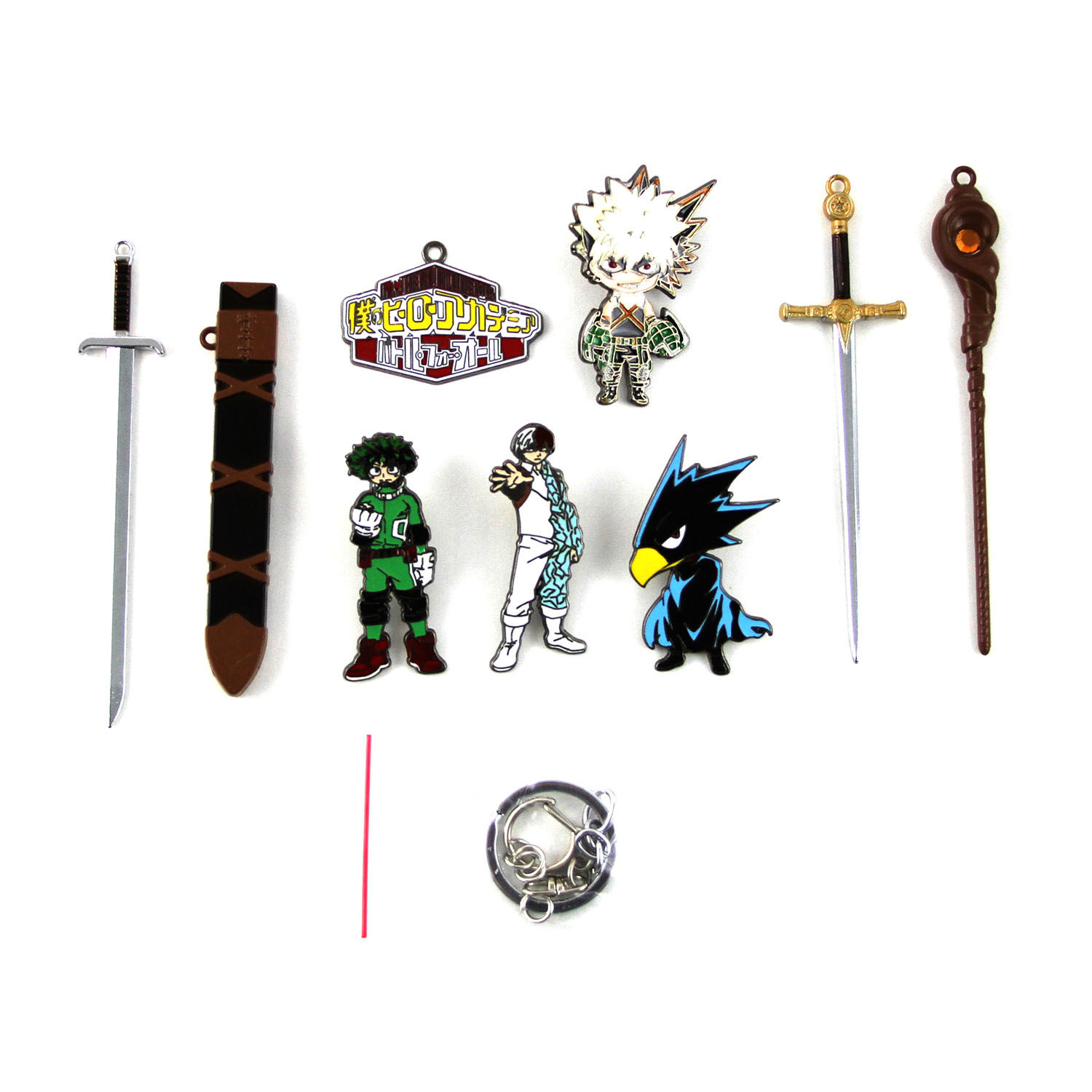 9 Pendant Set My Hero Academia Character Pins Fantasy Weapons Key Chains 30656858656 Ebay - how to return wepons in boku no roblox