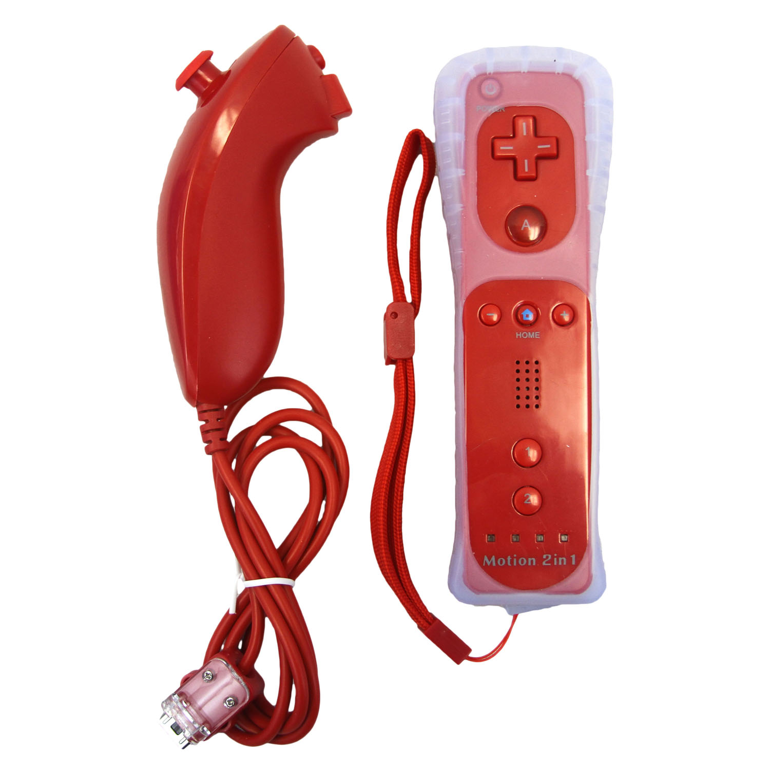 Nintendo Wii Red Remote Controller Nunchuk Bundle Hexir New Wiimote